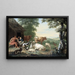 paisaje arcadien con pastores y ganado - Jan van Gool — cuadro enmarcado en la pared