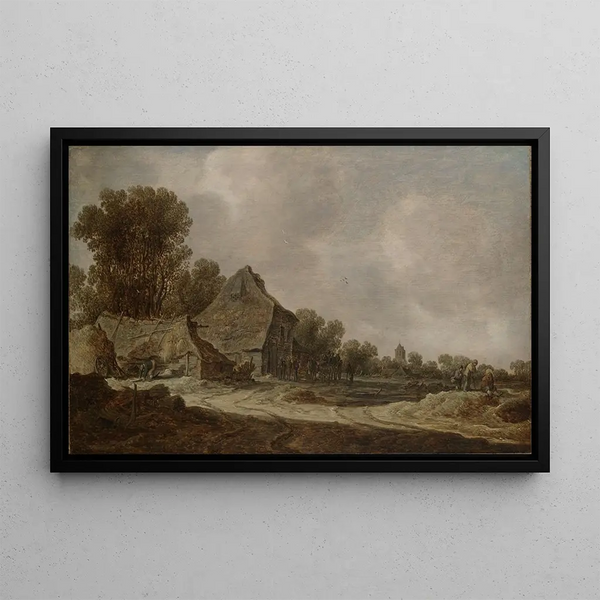 Jan van Goyen - A Sandy Road with Thatched Cottages.webp
