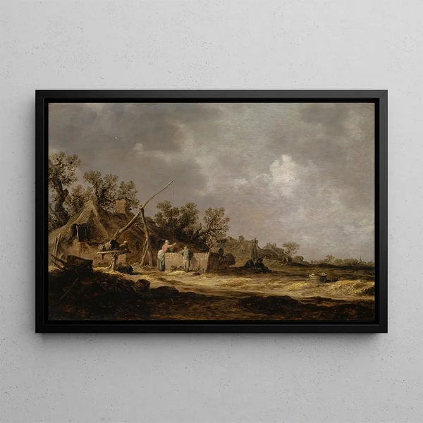 Fermes - Jan van Goyen — cuadro enmarcado en la pared