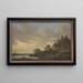 Escena fluvial con la taberna del Cisne - Jan van Goyen — cuadro enmarcado en la pared