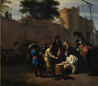 Jan van Huchtenburg - Casting the Dice for Life or Death.webp