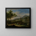 Paisaje arcadiano con pescadores - Jan van Huysum — cuadro enmarcado en la pared