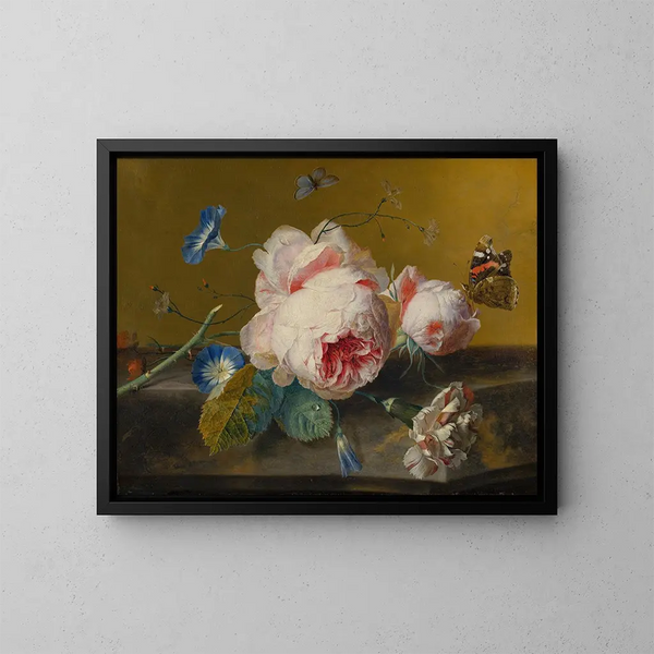 Naturaleza muerta con flores - Jan van Huysum — cuadro enmarcado en la pared