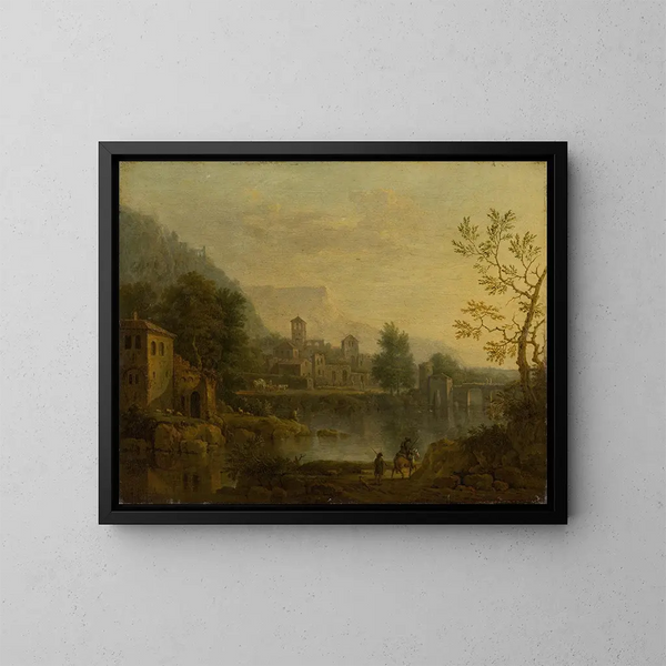 Paisaje italiano - Jan van Huysum — cuadro enmarcado en la pared