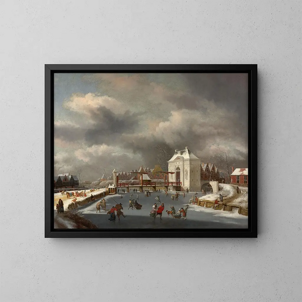 La puerta Heiligeweg en Ámsterdam - Jan van Kessel — cuadro enmarcado en la pared