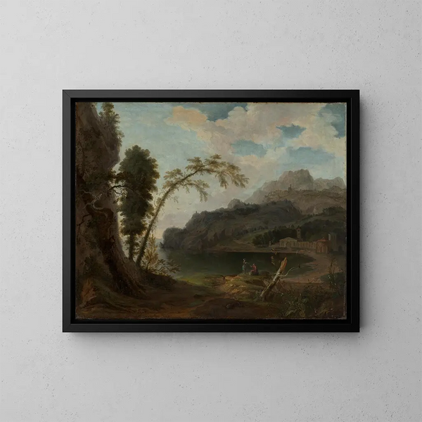 Paisaje italiano con figuras mitológicas - Jan van Nickelen — cuadro enmarcado en la pared