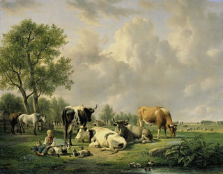 Jan van Ravenswaay - Meadow with Animals.webp