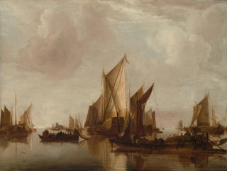 Jan van de Cappelle - A State Yacht and Other Craft in Calm Water.webp