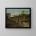 Un paisaje rural con figuras en conversación - Jan van der Heyden — cuadro enmarcado en la pared