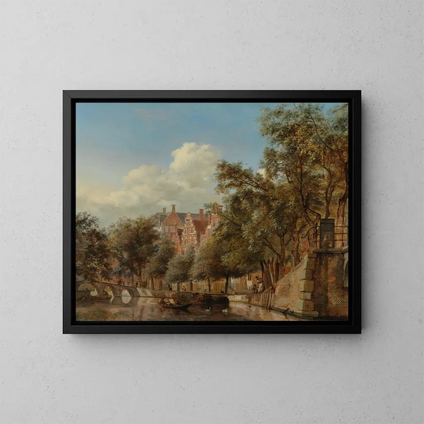 Le Herengracht à Amsterdam vu depuis le Leliegracht - Jan van der Heyden — cuadro enmarcado en la pared