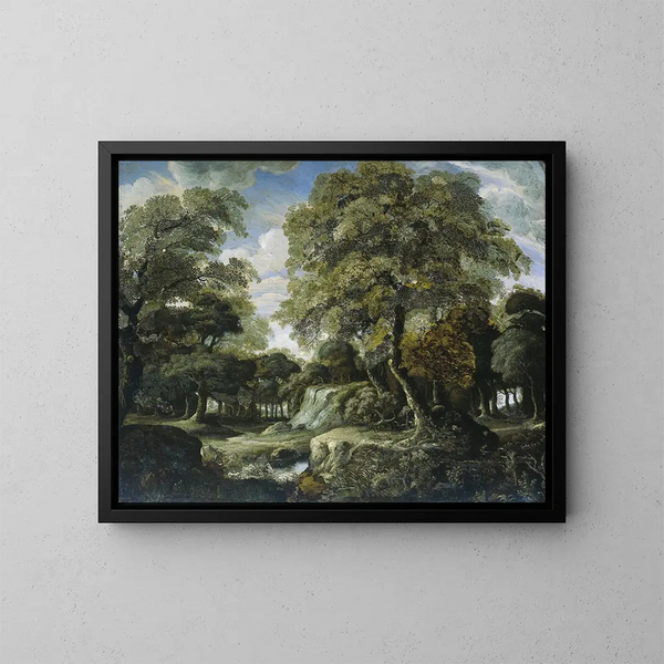 Vista en los bosques - Jan van der Heyden — cuadro enmarcado en la pared