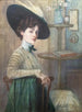 Autorretrato con sombrero verde - Jane Atché — vista de la obra