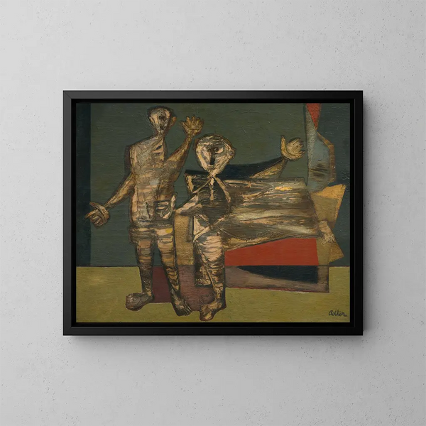 Two figures - Jankel Adler — framed artwork on a wall