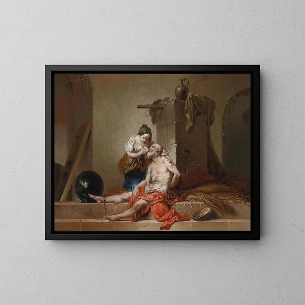 La charité romaine - Januarius Zick — framed artwork on a wall