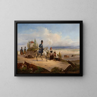 January Suchodolski - Military patrol and peasants.webp