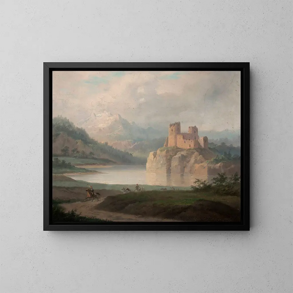 Ruinas del castillo de Czorsztyn - January Suchodolski — cuadro enmarcado en la pared