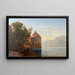Château au bord du lac Léman - Janus la Cour — framed artwork on a wall