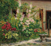 Jardín delantero con amapolas en flor - Marie Egner — vista de la obra