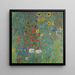 Garden of Farmers with Sunflowers - Gustav Klimt — framed artwork on a wall