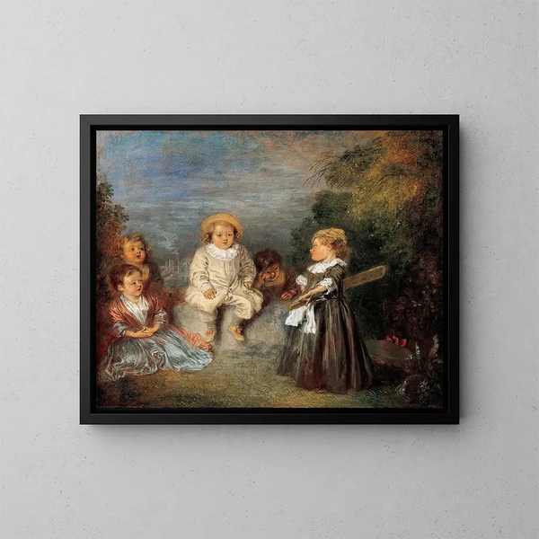 Edad de oro - Jean-Antoine Watteau — cuadro enmarcado en la pared
