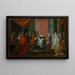 Louis XIV painting presenting the Order of the Holy Spirit to the Duke of Burgundy, father of Louis XV - Jean-Antoine Watteau — framed artwork on a wall