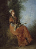 La Rêveuse - Jean-Antoine Watteau — framed artwork on a wall
