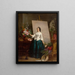 Mujer pintora de flores en caballete - Jean - Baptiste Antoine Émile Branger — cuadro enmarcado en la pared