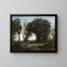 a Morning, the Dance of Nymphs - Jean-Baptiste-Camille Corot — framed artwork on a wall