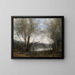 A pond seen through the trees - Jean-Baptiste-Camille Corot — framed artwork on a wall