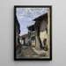 Una calle de pueblo en Dardagny - Jean-Baptiste-Camille Corot — cuadro enmarcado en la pared