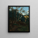 Bosquet d’arbres parmi les rochers, Civita Castellana - Jean - Baptiste Camille Corot — framed artwork on a wall