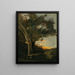 Atardecer con una leona - Jean-Baptiste-Camille Corot — cuadro enmarcado en la pared