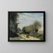 la ruta en el campo en Crcy-en-Brie - Jean-Baptiste-Camille Corot — cuadro enmarcado en la pared