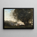 Danza bajo los árboles junto al lago - Jean-Baptiste-Camille Corot — cuadro enmarcado en la pared