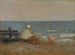mujer y niño junto al mar en Étretat - Jean-Baptiste-Camille Corot — vista de la obra