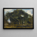 Fontainebleau Chênes Inclinés dans une Clairière de Forêt - Jean-Baptiste-Camille Corot — framed artwork on a wall