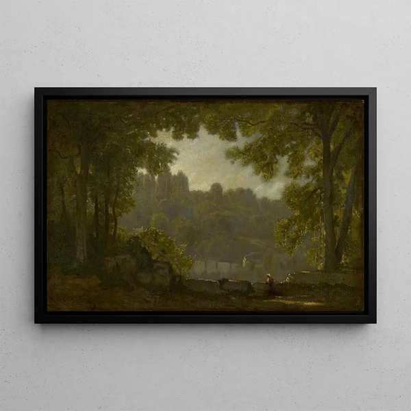 Paisaje forestal - Jean-Baptiste-Camille Corot — cuadro enmarcado en la pared