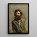 Cabeza de hombre barbudo - Jean-Baptiste-Camille Corot — cuadro enmarcado en la pared
