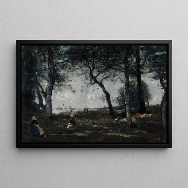 Honfleur - Jean-Baptiste-Camille Corot — cuadro enmarcado en la pared