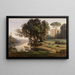 Paisaje italiano, sitio de Italia, sol naciente - Jean-Baptiste-Camille Corot — cuadro enmarcado en la pared