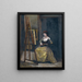 Joven mujer tocando la mandolina - Jean-Baptiste-Camille Corot — cuadro enmarcado en la pared
