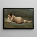 Young woman lying on the grass - Jean-Baptiste-Camille Corot — framed artwork on a wall