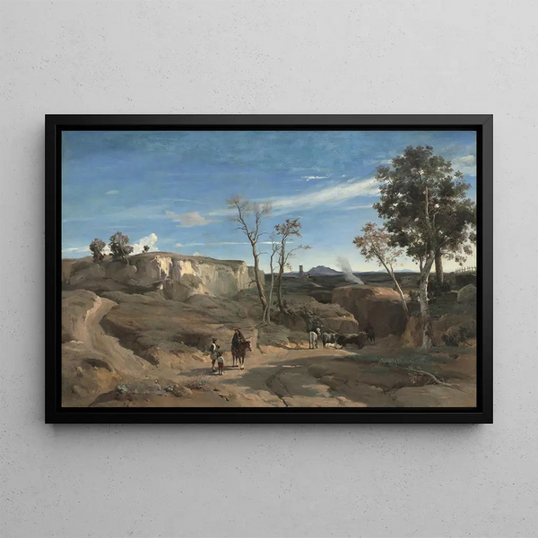 La Cervara, la campiña romana - Jean-Baptiste-Camille Corot — cuadro enmarcado en la pared