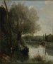 La lectora en la orilla arbolada - Jean-Baptiste-Camille Corot — vista de la obra