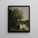 La lectora en la orilla arbolada - Jean-Baptiste-Camille Corot — cuadro enmarcado en la pared