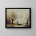 La pesca en barca junto a los sauces - Jean-Baptiste-Camille Corot — cuadro enmarcado en la pared