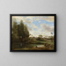 Lavadoras junto al agua - Jean-Baptiste-Camille Corot — cuadro enmarcado en la pared