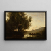 El paso del río - Jean-Baptiste-Camille Corot — cuadro enmarcado en la pared