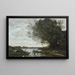 El barco cargado de heno - Jean-Baptiste-Camille Corot — cuadro enmarcado en la pared
