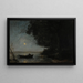El lago, efecto de noche - Jean-Baptiste-Camille Corot — cuadro enmarcado en la pared